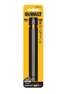 NEW DEWALT TORX T25 6'' POWER BITS  # DWA6TX25-1