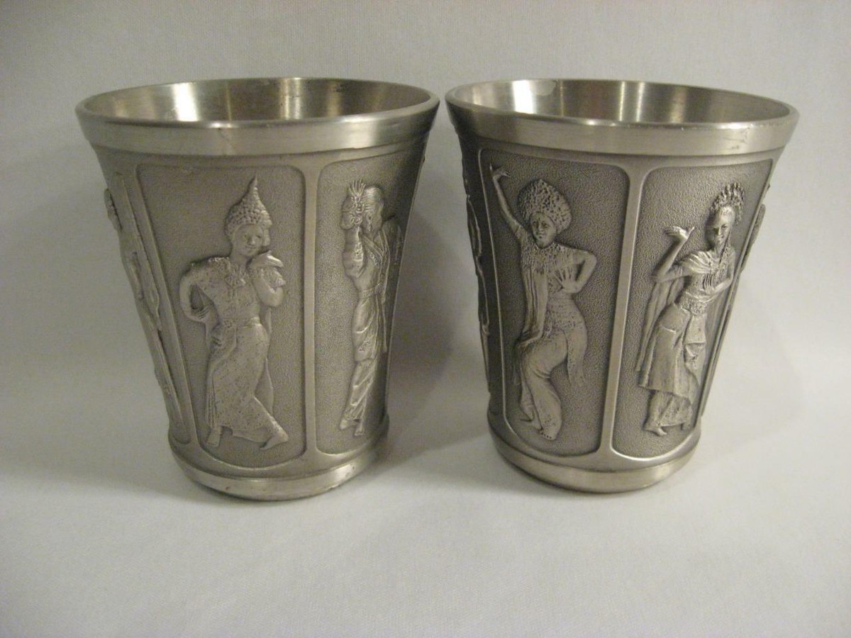 SELANGOR PEWTER CUPS - 2- SINGAPORE AIRLINES VISIT ASEAN
