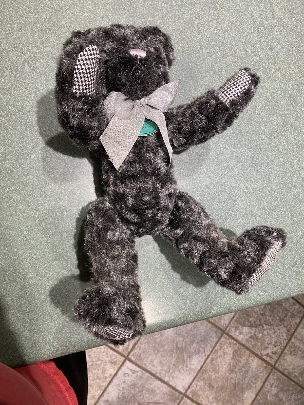 Incredible Petables 16” Dark Grey Teddy Bear With Movable Arms And Legs