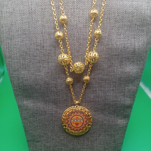 Amrita Sen Double Strand Amulet Neckace Gold Toned
