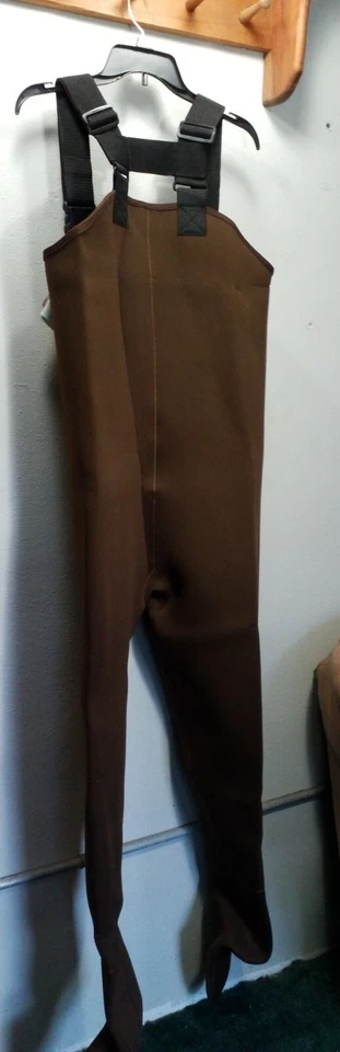 Proline Deluxe Neoprene Chest Waders Size M Dark Brown Stocking Foot Waterproof - Image 4 of 4