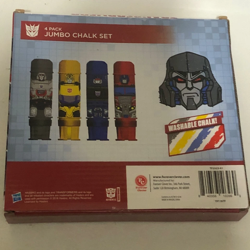 Transformers Jumbo Tiza Pack de 4 Piezas Juguete T2 Foto 2 de 2