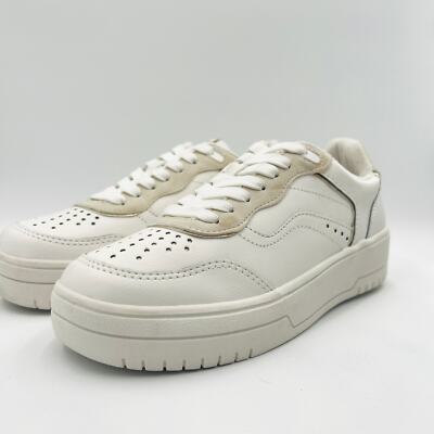 Stradivarius Retro Trainers With Beige Contrast in White Sneakers Size 36