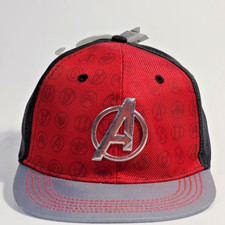 Disney Marvel Avengers Fitted Red Black Gray Hat Cap Size M/L 7-10 54cm New