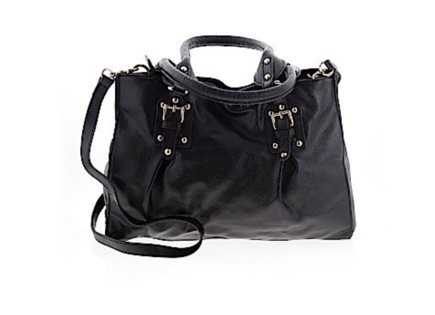 Terzetto Handbags Terzetto Satchel 100% Pebble Leather- Black UK