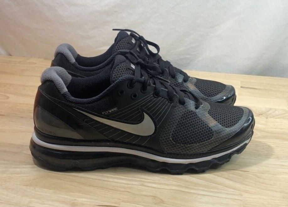 NIKE Air Max+ 2010 Men Sneakers Shoes Black Silver Gray Size NIKE Air Max+ 2010 Men Sneakers Shoes Black Silver Gray Size