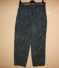 Boy's Camouflage Green Cotton Blend Trousers Blue Striped Patterns Waist 20"