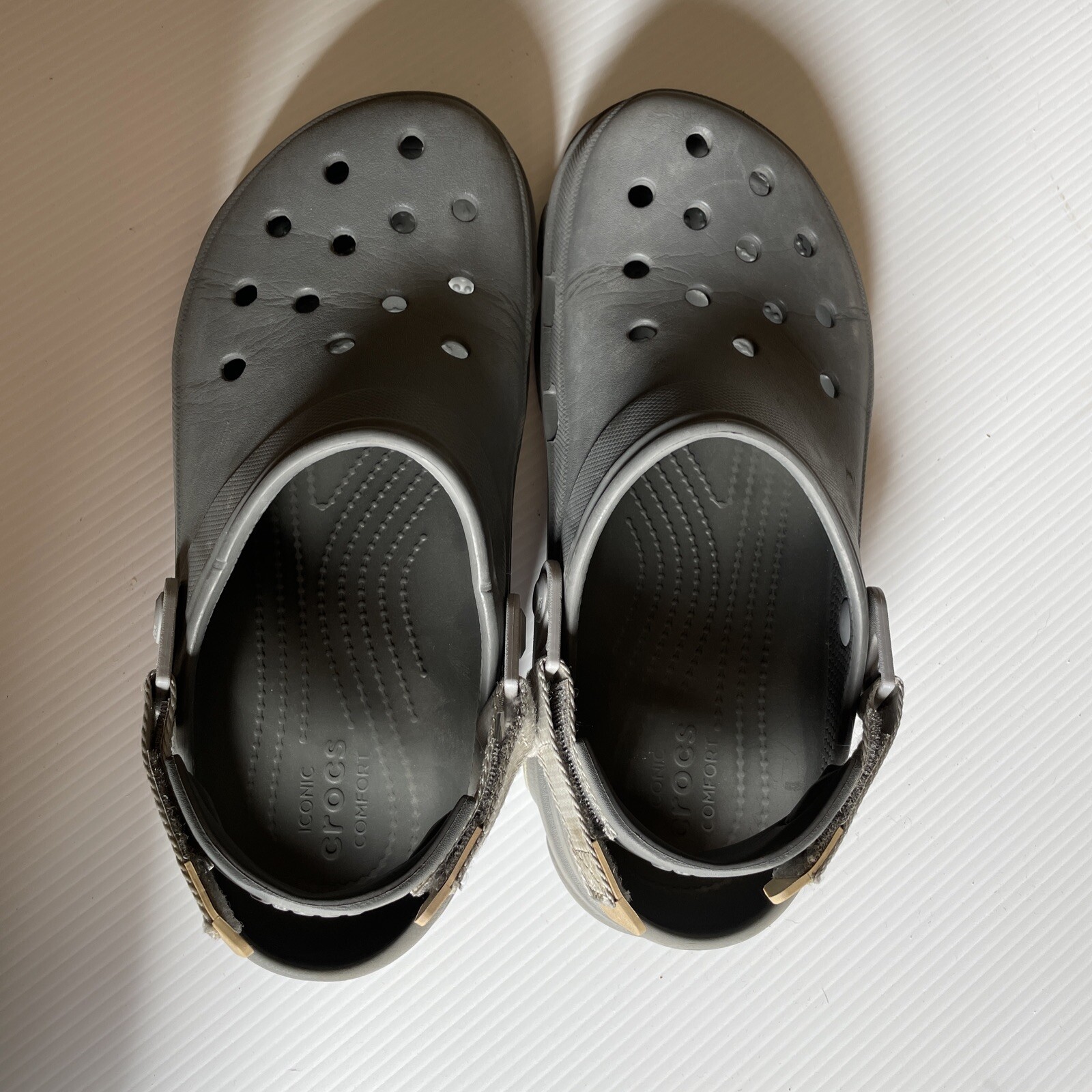 Crocs Gray Iconic Off-Road Clogs Hook Loop Strap … - image 2