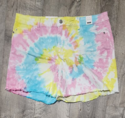 JUDY BLUE 2XL High Waist Tie Dye Button Cutt-off Jean Shorts (Brand New w/ Tags)