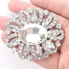 fashion retro alloy rhinestone flower shape pin jewelry luxury clothing brooch