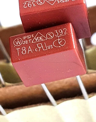 WICKMAN [3pcs] T8A Antisurge, 8A 250v Time delay, Slow blow, radial PCB fuse sq–ref:b654