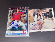 Zach Plesac Cleveland Indians Autographed Signed 2019 Topps ROOKIE Card .