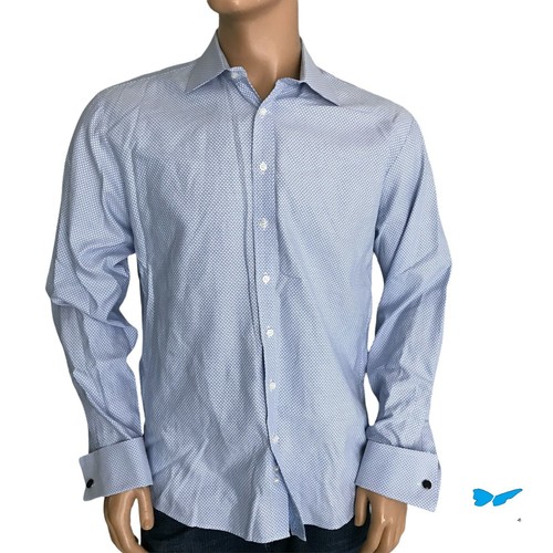 Camisa para hombre Thomas rosa Jermyn Street London calce ajustado 1/2 puño abatible azul | eBay