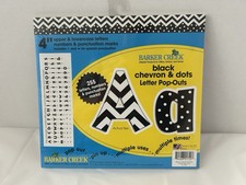Barker Creek 4" Letter Pop-Outs Black Chevron Dots Multiple Use Designer Letters