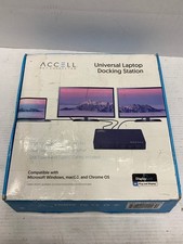 ACCELL Universal Laptop Docking Station USB 3 4K Dual Video HDMI MacOS Windows