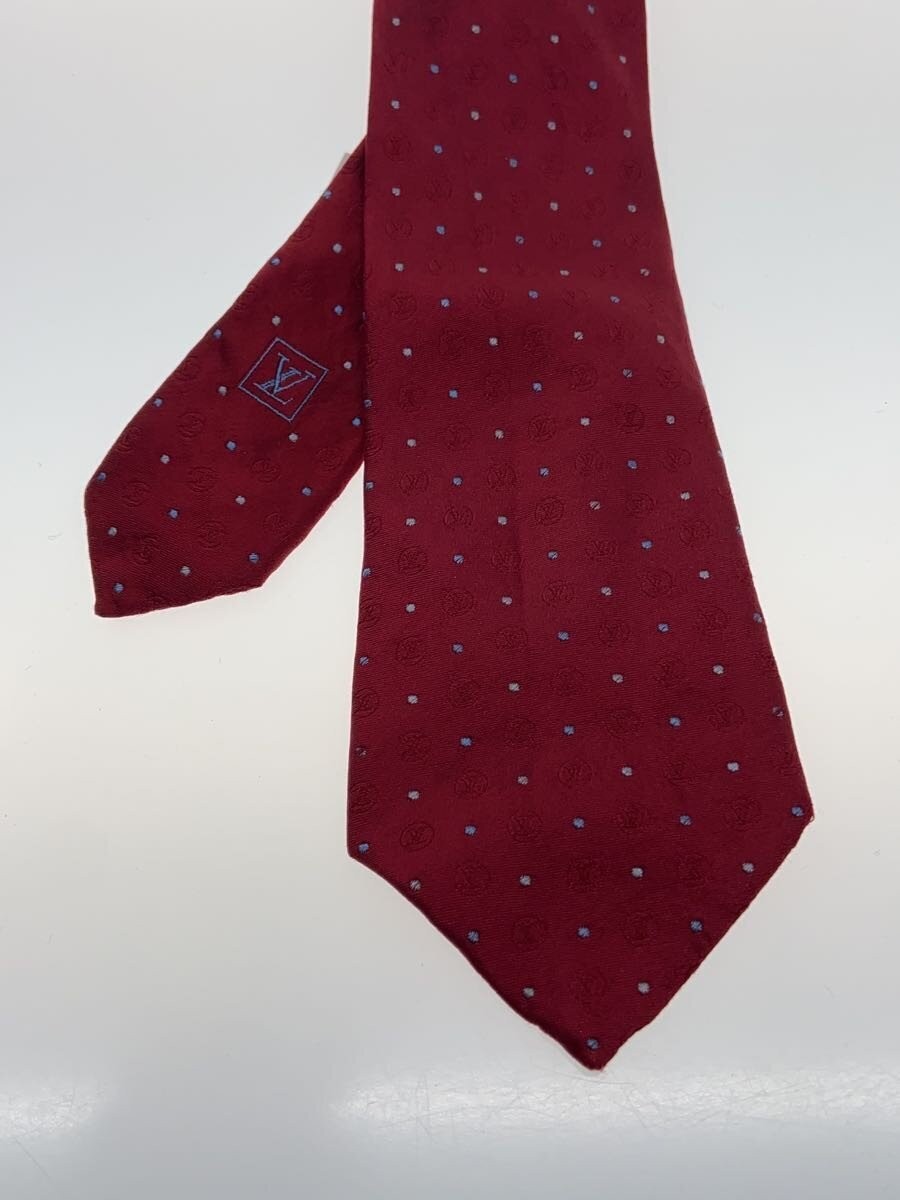 LOUIS VUITTON Silk Tie RED All-over Pattern Men's | eBay