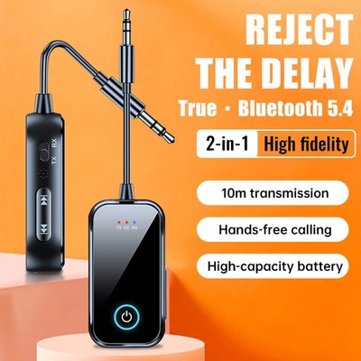 2 In1 Bluetooth 5.4 Transmitter Receiver Stereo 3.5mm AUX Airplane Audio Adapter