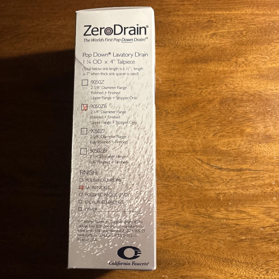 ZeroDrain® Pop-Down Style Lavatory Drain with 2-1/4" Diameter Satin Nickel - Image 2 of 2