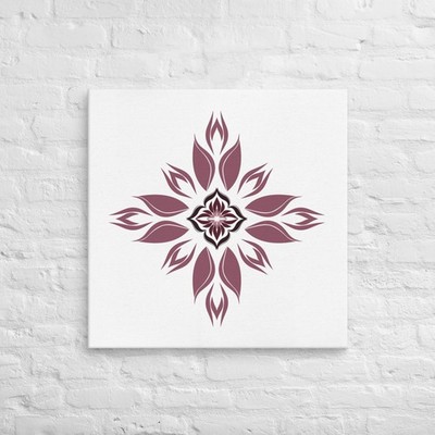 Celestial Botanica Evergreen Tiles 1 on Canvas in Purple