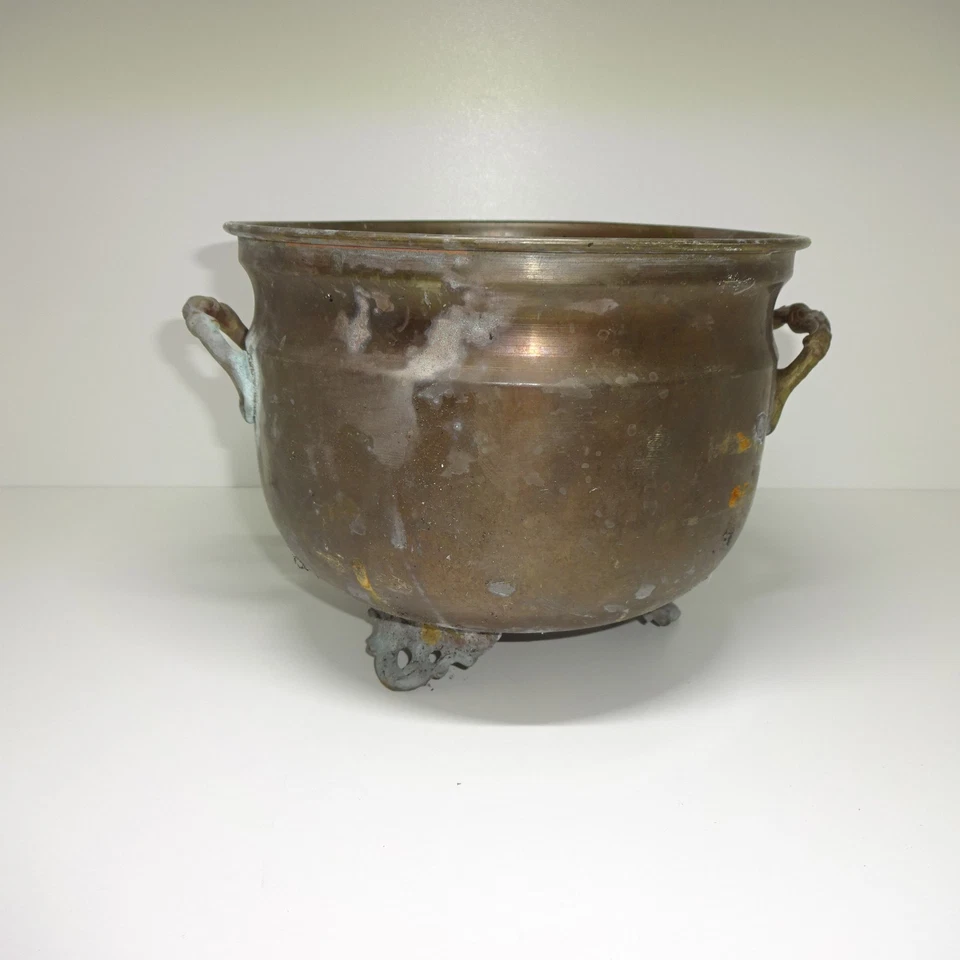 Blumentopf Übertopf aus Messing oxidiert - ca. 14 cm hoch Ø ca. 18 cm - Bild 2 von 4