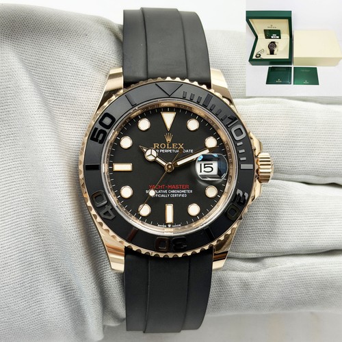 2021 Rolex Yacht-Master 126655 40MM Black Dial Everose Gold Oysterflex Box Paper