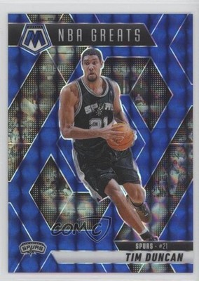 2024-25 Panini Mosaic NBA Greats Blue Prizm 105/199 Tim Duncan #291 HOF 10zi