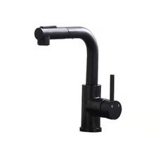 Tahanbath Mini Bar Kitchen sink Faucet Black Pull out Sprayer Matte Black