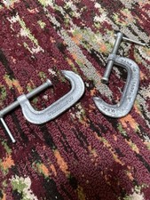 Vintage C-Clamp Set of 2 Made in USA Heavy Duty Metal Workshop Tools