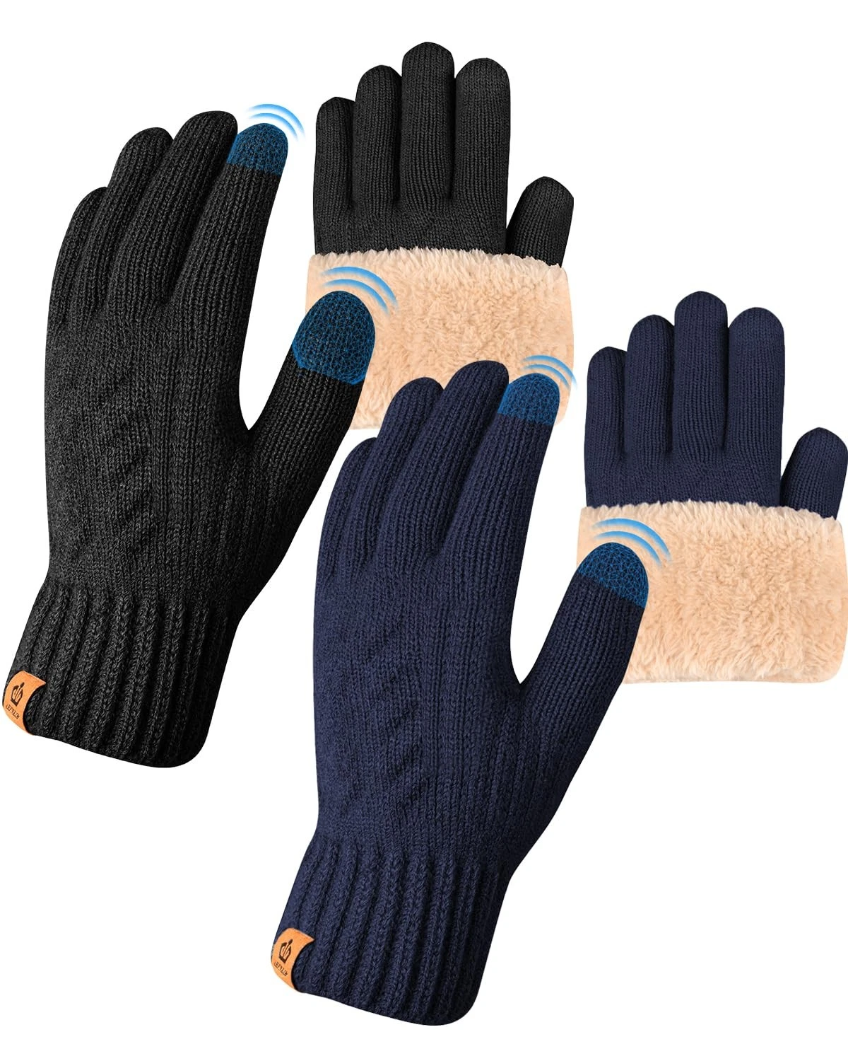 Thermal Winter Gloves-Fleece Lining Touch Screen Knit Stretchy Warm Gloves fo...