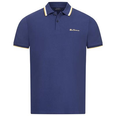BEN SHERMAN Twin Tipped Herren Casual Freizeit Polo-Shirt blau neu