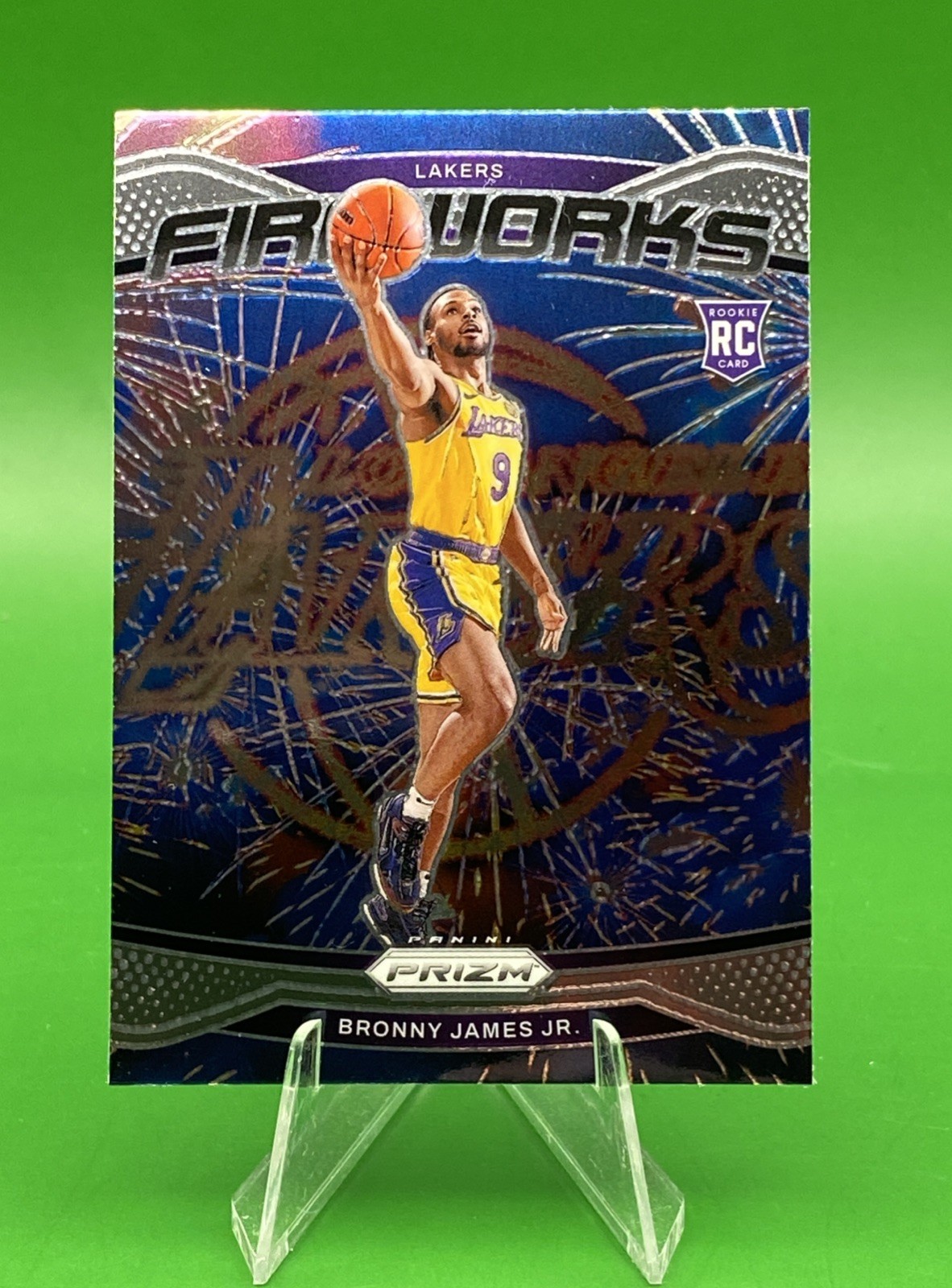2024-25 Panini Prizm Fireworks #14 Bronny James Jr. Lakers Base