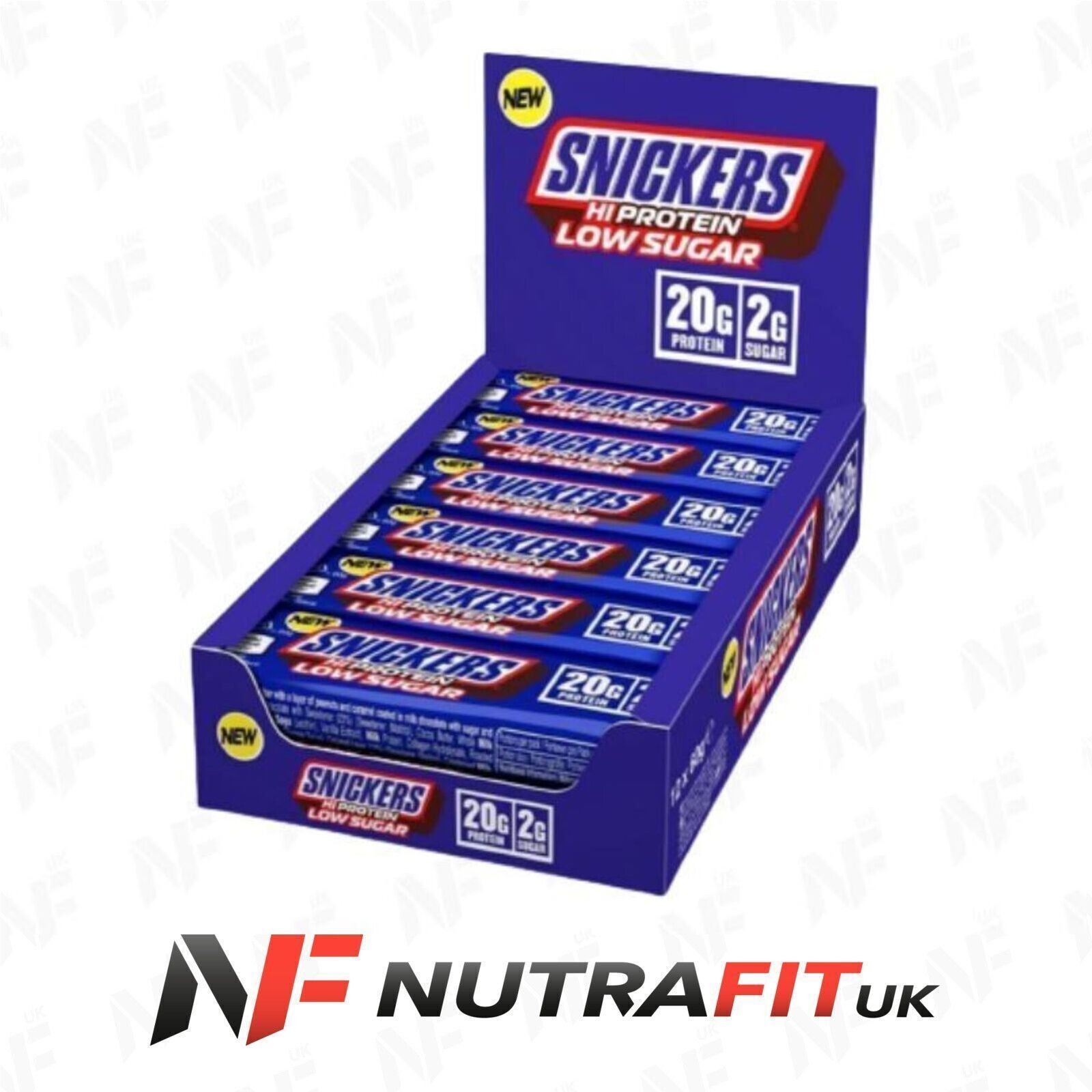 SNICKERS HI PROTEIN LOW SUGAR BARS  CHOCOLATE PEANUTS 12 x 57g SNACK BOX