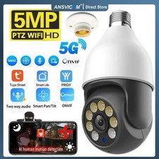 E27 5MP Camera Bulb PTZ Security Video Bulb Surveillance Camera Motion Tracking