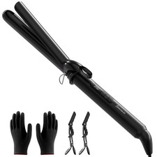 Curling Iron 1 Inch, Long Barrel Ceramic Hair Wand, Fast Heating Hair Curler ...