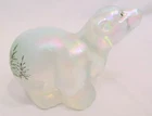 SET OF 2 FENTON ART GLASS FIGURES PEARL OPALESCENT FAWN & BEAR (EZS002379)