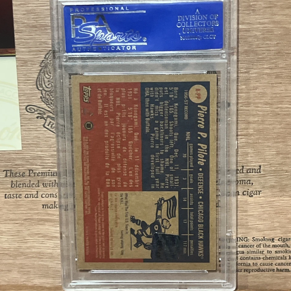 2001 Topps Heritage Pierre Pilote Signed PSA-8 - Image 2 of 2