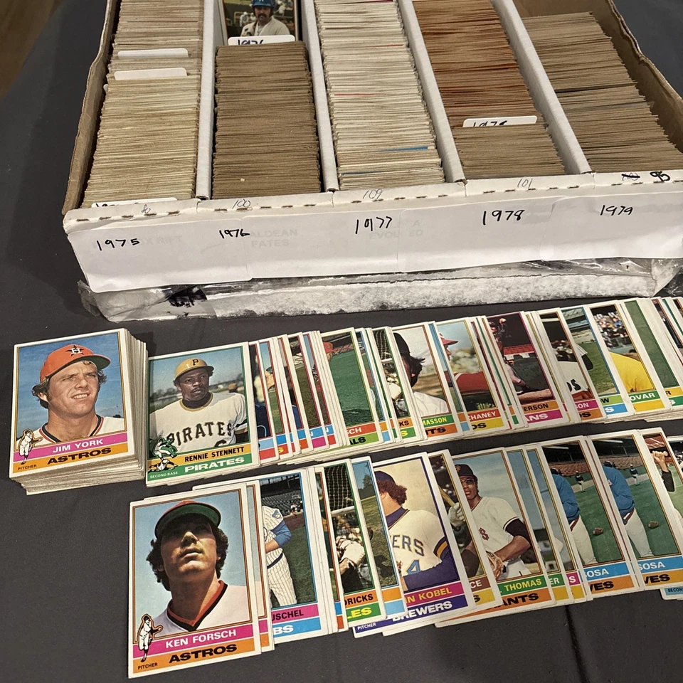Лоты бейсбольных карточек 1975-79 Topps 100 шт. без дупсов очень хорошее состояние+ .h25 - Изображение 2 из 4