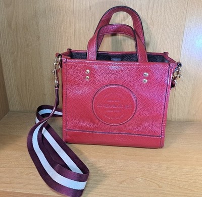 Authentic Red coach Dempsey Tote 22 With Shoulder Strap 