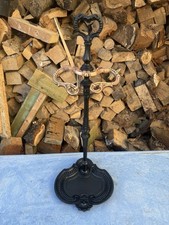 Antique Cast Iron And Brass Hall Umbrella Stand Walking Stick Stand