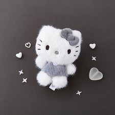 Sanrio Hello Kitty Monochrome Plush Mascot Keychain, Bag Charm for Gift Girl