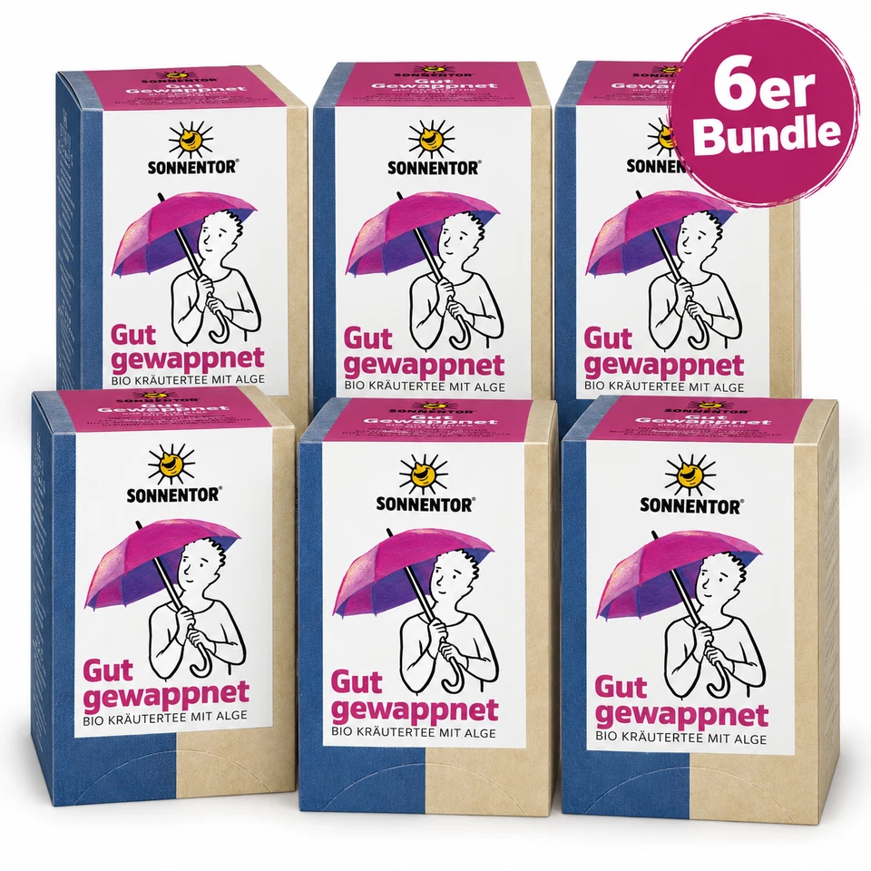 6er Pack Sonnentor Gut gewappnet Tee Bio Kräutertee Echinacea 6x18 Beutel 162g - Bild 1 von 4