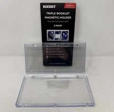 Triple Booklet ONE TOUCH Magnetic Card Holder 130 PT UV Protection 2 PACK