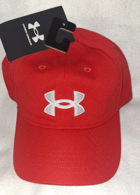 Under Armour Boys Adjustable Cap hat - Sweat Wicking - 1376712 RED OSFM
