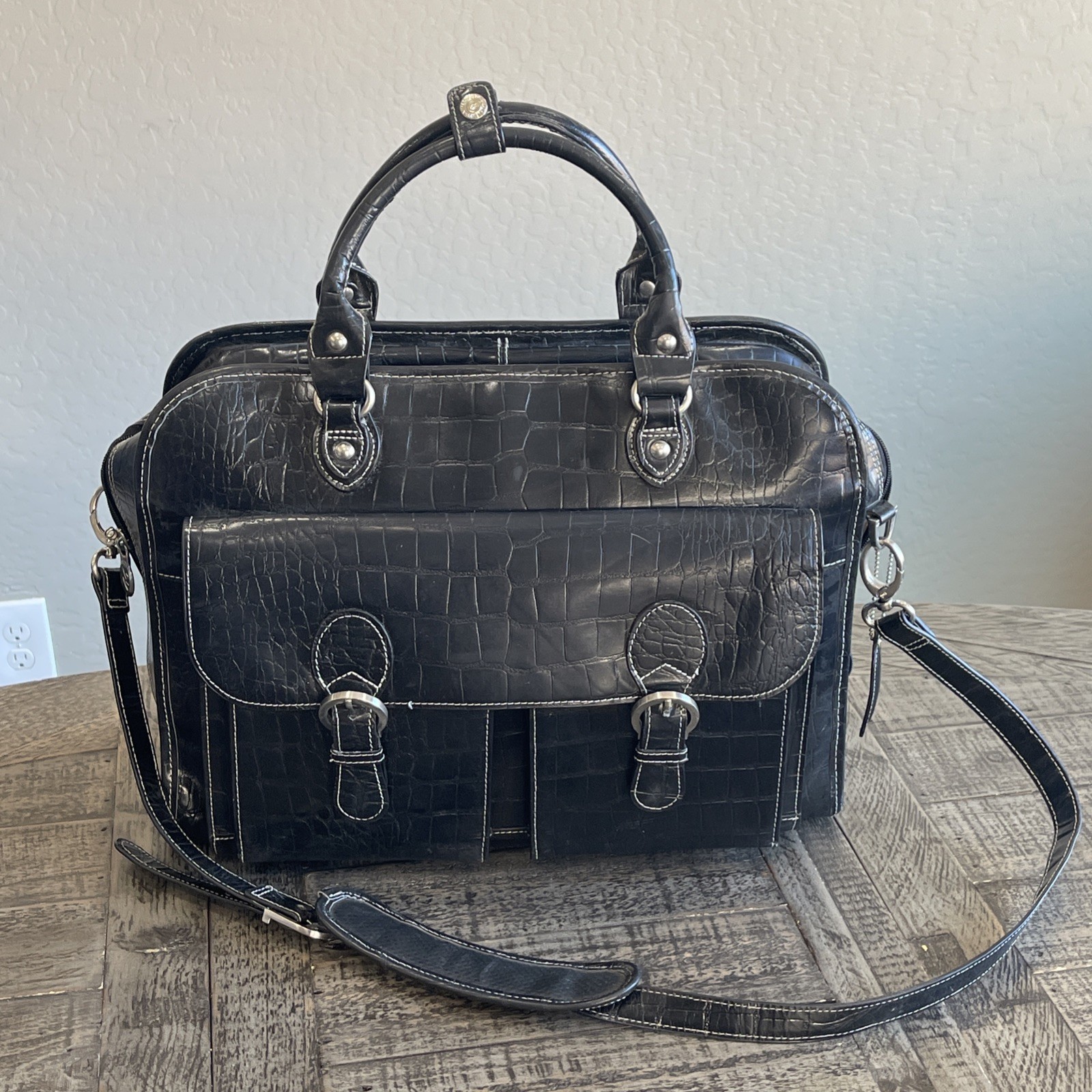 Laptop Bag Case alligator patterned, Messenger Bu… - image 1