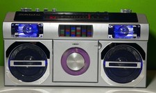 Studebaker SB2145 Retro Street Portable Bluetooth Boombox - Silver  READ  