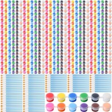 840 Pcs Mini Acrylic Paint Set 60 Set 12 Colors Washable Paint Strips 60 Pcs ...
