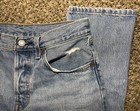 LEVIS Premium 501 Button Fly High Rise Faded Distressed Denim Blue Jeans 27x25 — photo 7