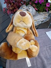 Vintage 2000 Toys R Us Animal Alley Laying Brown Darby Puppy Dog Large Plush 16  