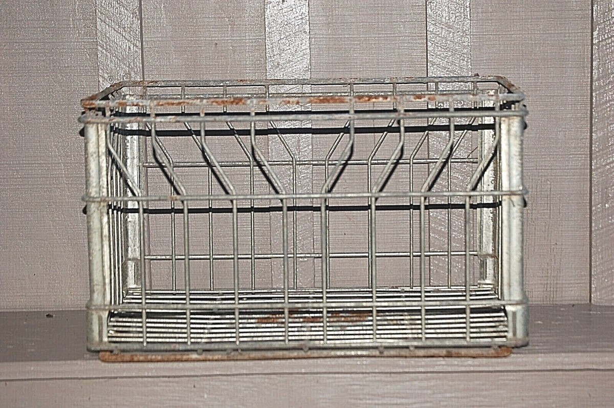 アメリカ　ボーデン　ミルクボトル　キャリラック　Borden's Borden's Metal Wire Milk Bottle Dairy Crate Carrier 11 - 72