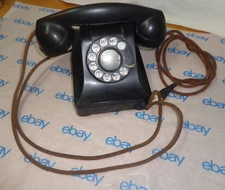 VINTAGE 40S BELL SYSTEM WESTERN ELECTRIC DESK TELEPHONE ROTARY DIAL WORKING PHON